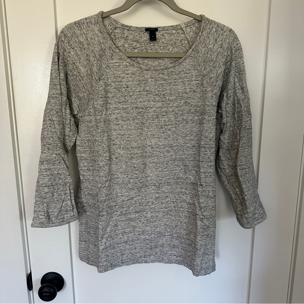 J. crew grey sweatshirt, ¾ sleeves, M, GUC